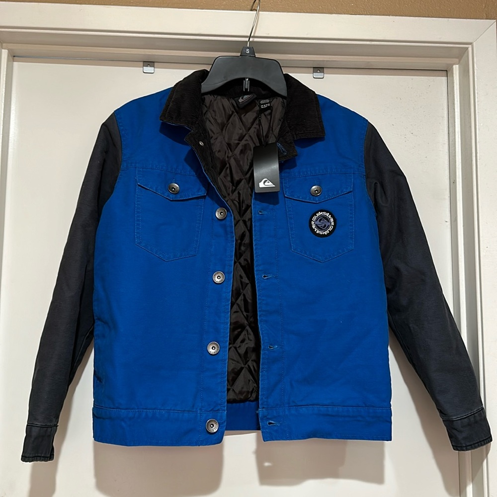 NWT Quiksilver Mystic Visor Colorblock Trucker Jacket youth size M